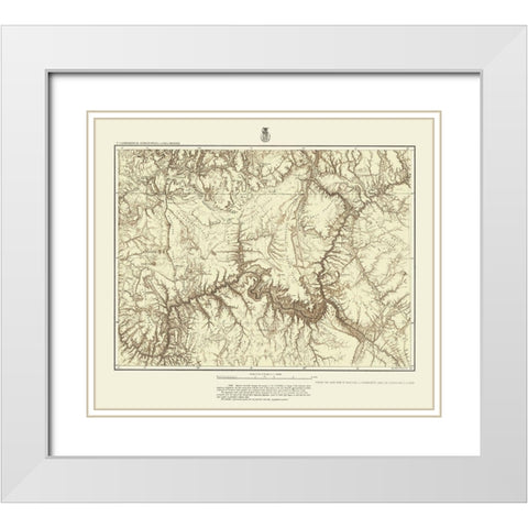 Northern Arizona Southern Utah Geographical White Modern Wood Framed Art Print with Double Matting by US Army