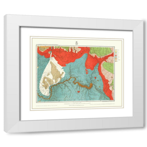 Northern Arizona Southern Utah Geographical White Modern Wood Framed Art Print with Double Matting by US Army