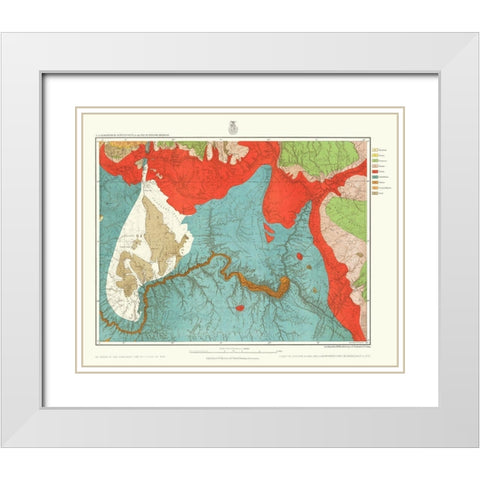 Northern Arizona Southern Utah Geographical White Modern Wood Framed Art Print with Double Matting by US Army