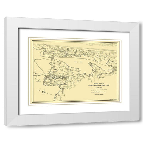 Grand Canyon North Rim Guide White Modern Wood Framed Art Print with Double Matting by Park Services