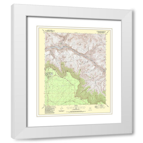 Phantom Ranch Arizona Quad - USGS 1988 White Modern Wood Framed Art Print with Double Matting by USGS