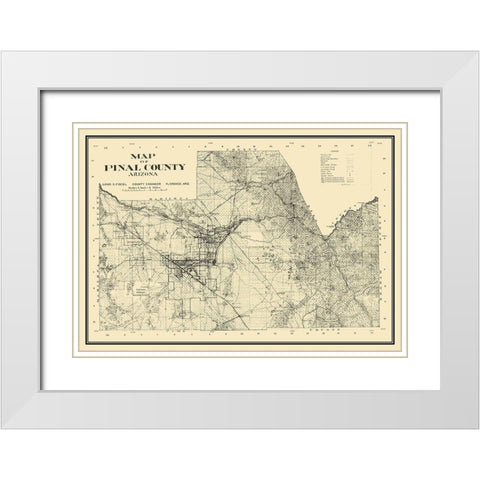 Pinal Arizona Landowner - Fiscel 1932 White Modern Wood Framed Art Print with Double Matting by Fiscel