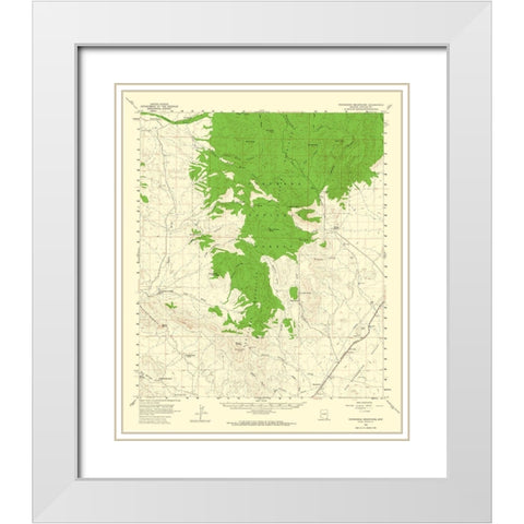 Pedragosa Mountains Arizona Quad - USGS 1958 White Modern Wood Framed Art Print with Double Matting by USGS