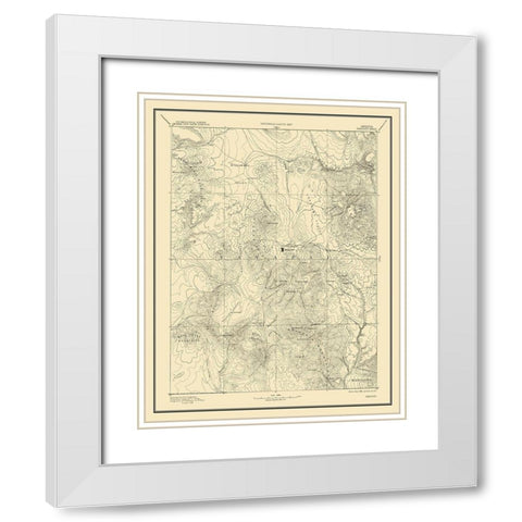 Prescott Arizona Sheet - USGS 1892 White Modern Wood Framed Art Print with Double Matting by USGS