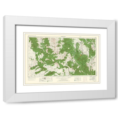 Prescott Arizona Quad - USGS 1954 White Modern Wood Framed Art Print with Double Matting by USGS