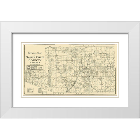 Santa Cruz Arizona - Larimore 1917 White Modern Wood Framed Art Print with Double Matting by Larimore