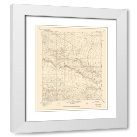 North East Smith Creek Arizona Quad - USGS 1967 White Modern Wood Framed Art Print with Double Matting by USGS