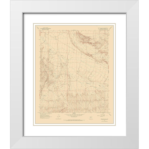 North West Smith Creek Arizona Quad - USGS 1967 White Modern Wood Framed Art Print with Double Matting by USGS