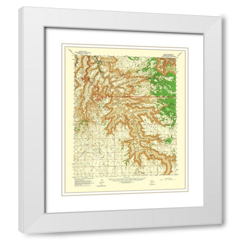 Supai Arizona Quad - USGS 1962 White Modern Wood Framed Art Print with Double Matting by USGS