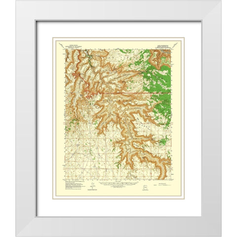 Supai Arizona Quad - USGS 1962 White Modern Wood Framed Art Print with Double Matting by USGS