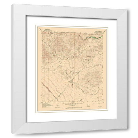 Swansea Arizona Quad - USGS 1966 White Modern Wood Framed Art Print with Double Matting by USGS