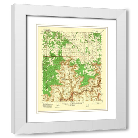 Tuckup Canyon Arizona Quad - USGS 1962 White Modern Wood Framed Art Print with Double Matting by USGS