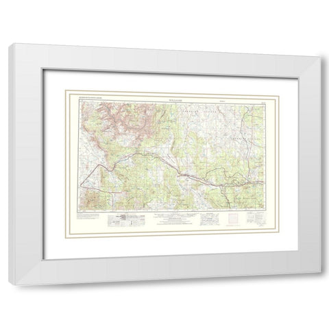 Williams Arizona Sheet - USGS 1972 White Modern Wood Framed Art Print with Double Matting by USGS