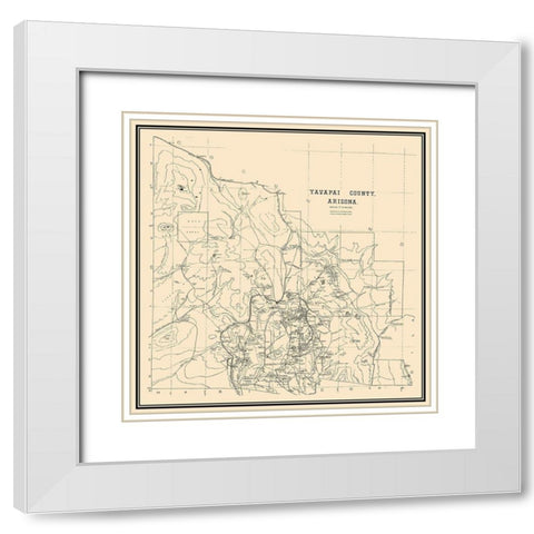 Yavapai Arizona - Haggott 1903 White Modern Wood Framed Art Print with Double Matting by Haggott