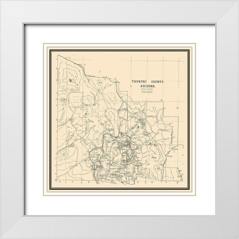Yavapai Arizona - Haggott 1903 White Modern Wood Framed Art Print with Double Matting by Haggott