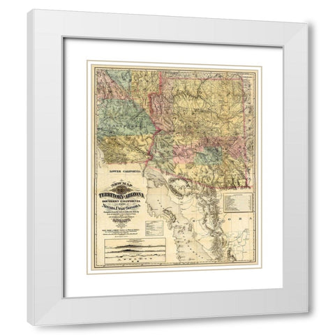 Arizona Territory - Britton  1877 White Modern Wood Framed Art Print with Double Matting by Britton