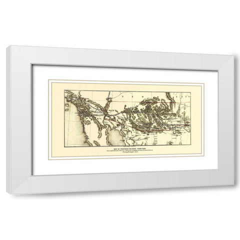 Arizona Territory - Wallace 1857 White Modern Wood Framed Art Print with Double Matting by Wallace