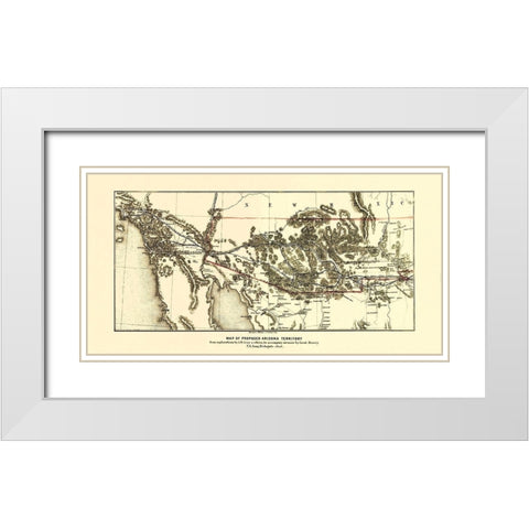 Arizona Territory - Wallace 1857 White Modern Wood Framed Art Print with Double Matting by Wallace
