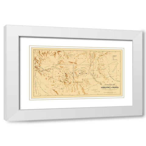 Arizona Territory from R.P. Kelley - Schrader 1860 White Modern Wood Framed Art Print with Double Matting by Schrader