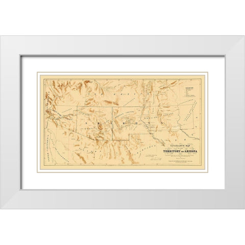 Arizona Territory from R.P. Kelley - Schrader 1860 White Modern Wood Framed Art Print with Double Matting by Schrader