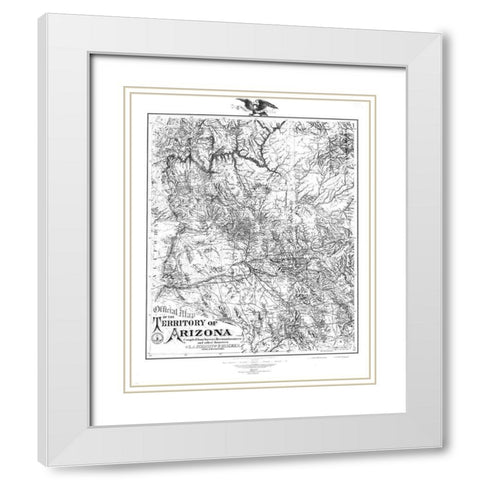 Arizona Territory - Riecker 1880 White Modern Wood Framed Art Print with Double Matting by Riecker