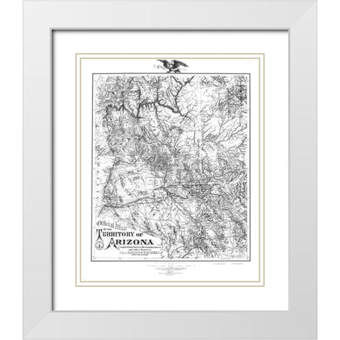 Arizona Territory - Riecker 1880 White Modern Wood Framed Art Print with Double Matting by Riecker