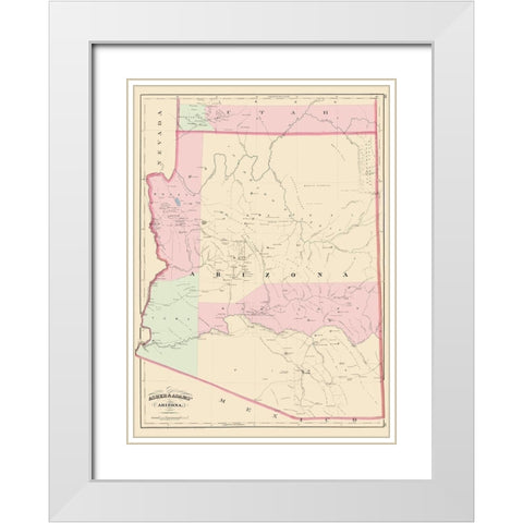 Arizona - Asher  1874 White Modern Wood Framed Art Print with Double Matting by Asher