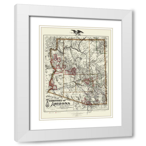 Arizona Territory - Eckhoff 1880 White Modern Wood Framed Art Print with Double Matting by Eckhoff