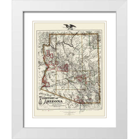 Arizona Territory - Eckhoff 1880 White Modern Wood Framed Art Print with Double Matting by Eckhoff
