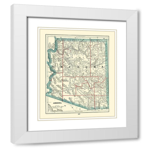 Arizona - Rathbun 1893 White Modern Wood Framed Art Print with Double Matting by Rathbun