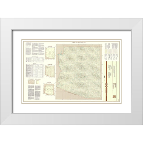 Arizona Arizona Sheet - USGS 1997 White Modern Wood Framed Art Print with Double Matting by USGS