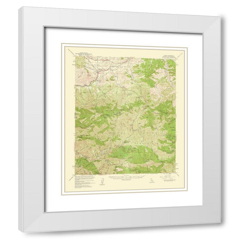 Acton California Quad - USGS 1961 White Modern Wood Framed Art Print with Double Matting by USGS