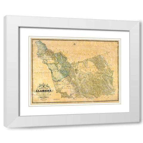 Alameda California - Higley 1857 White Modern Wood Framed Art Print with Double Matting by Higley