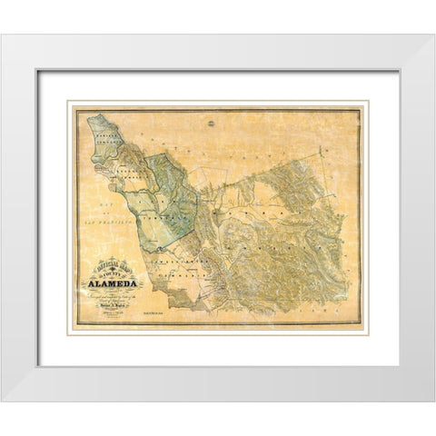 Alameda California - Higley 1857 White Modern Wood Framed Art Print with Double Matting by Higley