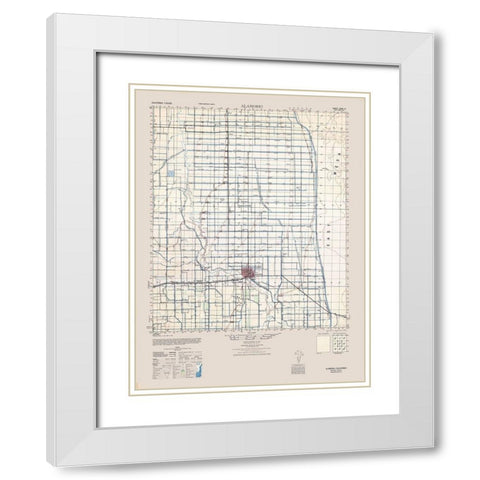 Alamorio Sheet - US Army  1944 White Modern Wood Framed Art Print with Double Matting by US Army