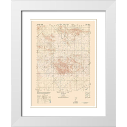 Alvord Mountains Sheet - US Army  1948 White Modern Wood Framed Art Print with Double Matting by US Army