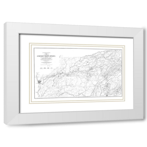 Tertiary Auriferous Gravel Deposits CA White Modern Wood Framed Art Print with Double Matting by Hoffmann