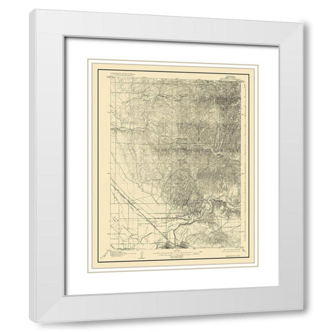 Bakersfield California Quad - USGS 1906 White Modern Wood Framed Art Print with Double Matting by USGS