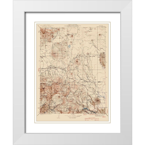 Bartle California Quad - USGS 1939 White Modern Wood Framed Art Print with Double Matting by USGS