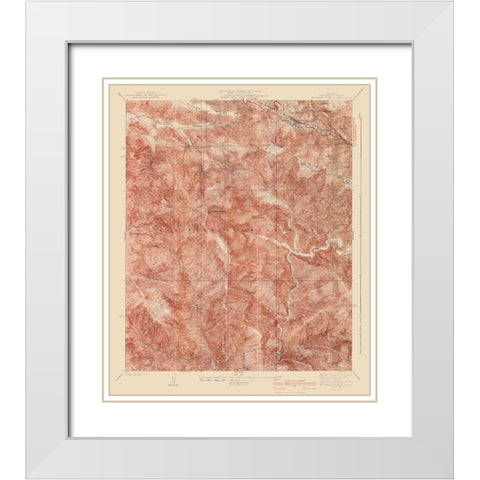 Mt Baden Powell California Quad - USGS 1940 White Modern Wood Framed Art Print with Double Matting by USGS