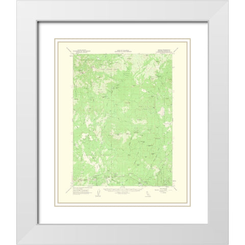 Bartle California Quad - USGS 1963 White Modern Wood Framed Art Print with Double Matting by USGS