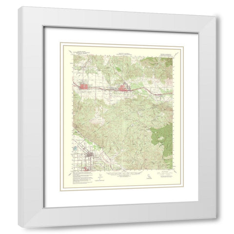 Banning California Quad - USGS 1964 White Modern Wood Framed Art Print with Double Matting by USGS