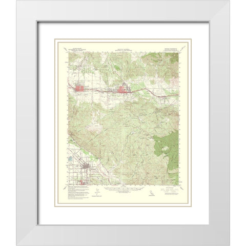 Banning California Quad - USGS 1964 White Modern Wood Framed Art Print with Double Matting by USGS