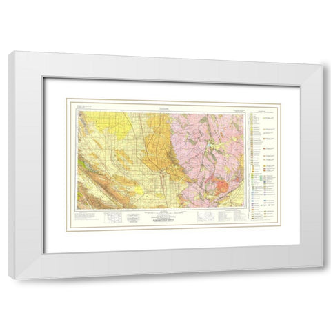 California Bakersfield Sheet - Smith 1957 White Modern Wood Framed Art Print with Double Matting by Smith