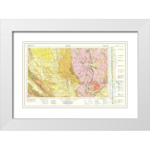 California Bakersfield Sheet - Smith 1957 White Modern Wood Framed Art Print with Double Matting by Smith