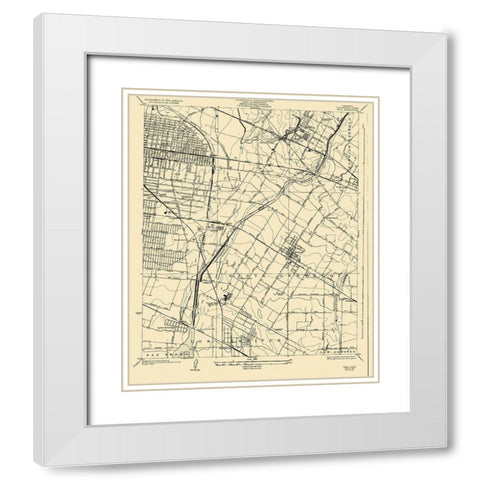 Bell California Quad - USGS 1925 White Modern Wood Framed Art Print with Double Matting by USGS