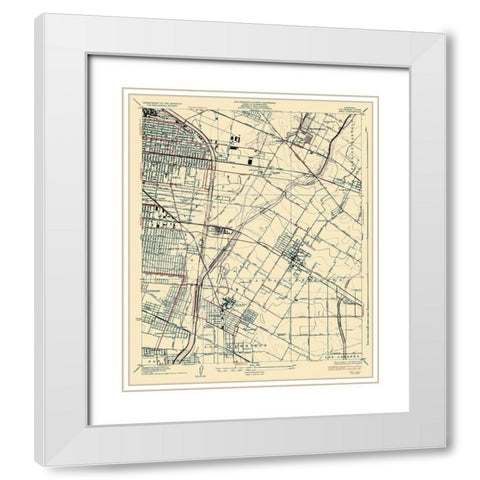 Bell California Quad - USGS 1936 White Modern Wood Framed Art Print with Double Matting by USGS