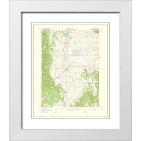 Bieber California Quad - USGS 1963 White Modern Wood Framed Art Print with Double Matting by USGS