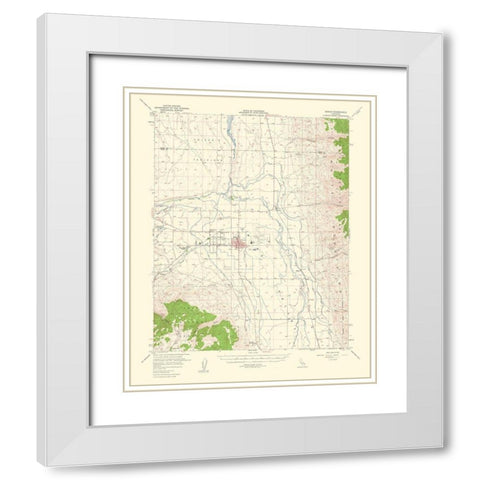 Bishop California Quad - USGS 1963 White Modern Wood Framed Art Print with Double Matting by USGS