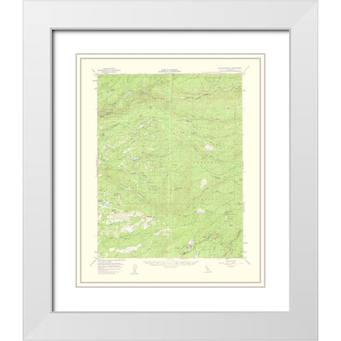 Blue Mountain California Quad - USGS 1963 White Modern Wood Framed Art Print with Double Matting by USGS